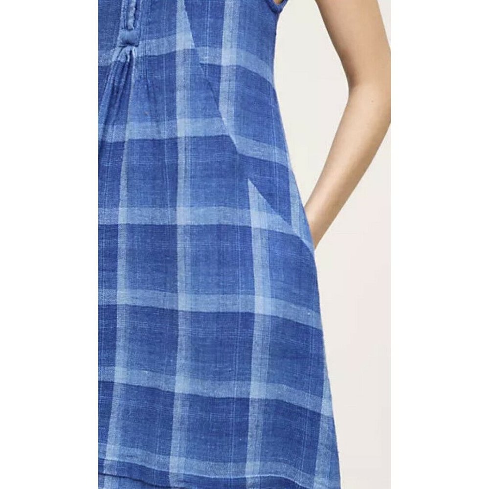 Anthropologie Isabella Sinclair Small Brien Shirtdress Sleeveless Dress Blue - Picture 3 of 4